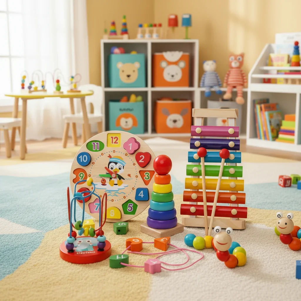 Zestaw Montessori 5 w 1 EduQuest – kreatywna nauka dla niemowląt od 6 miesiąca życia
