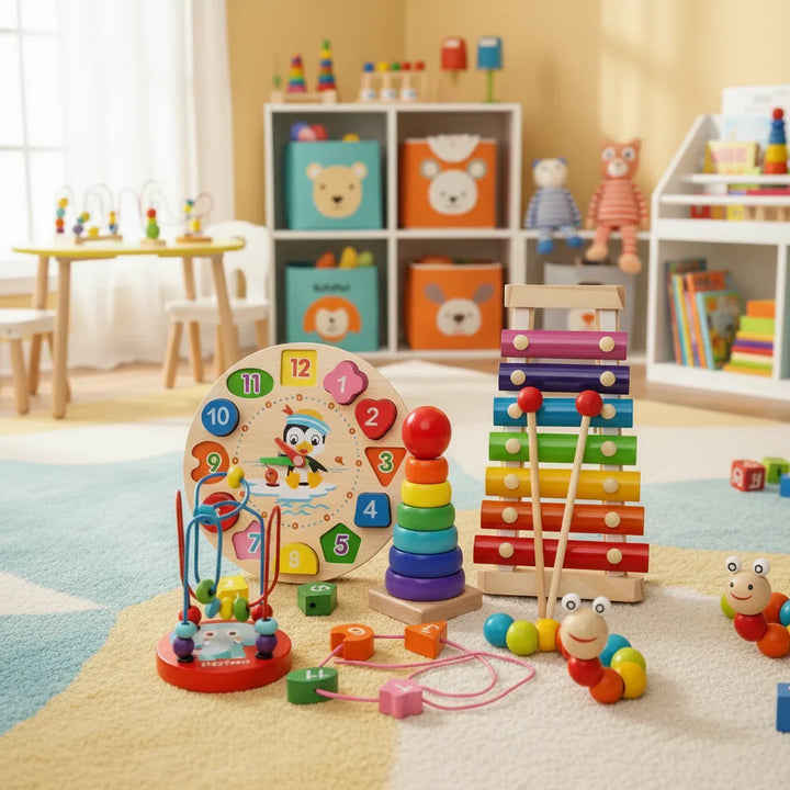 Zestaw Montessori 5 w 1 EduQuest – kreatywna nauka dla niemowląt od 6 miesiąca życia