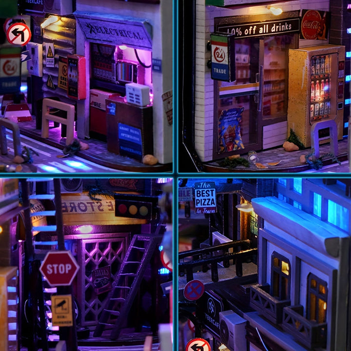 Zestaw DIY Gablota Cyberpunk – Model 3D do Dekoracji Domu z Podświetleniem