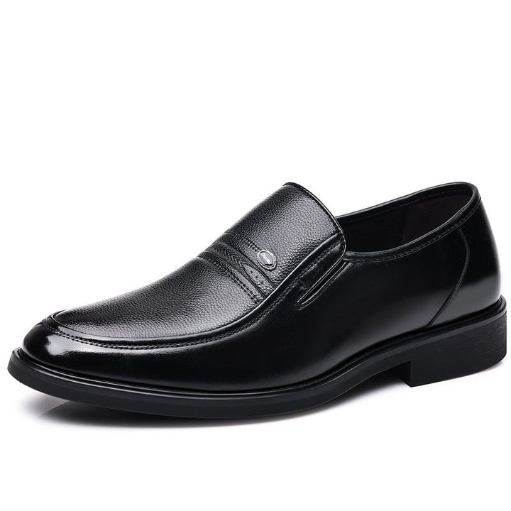 Męskie Eleganckie Buty Wizytowe Z Noskiem W Szpic, Antypoślizgową Podeszwą I Cholewką Ze Skóry Owczej