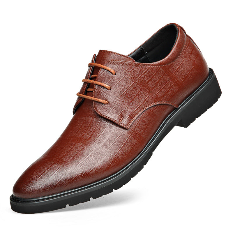 Męskie Eleganckie Buty Wizytowe Z Noskiem W Szpic, Antypoślizgową Podeszwą I Cholewką Ze Skóry Owczej