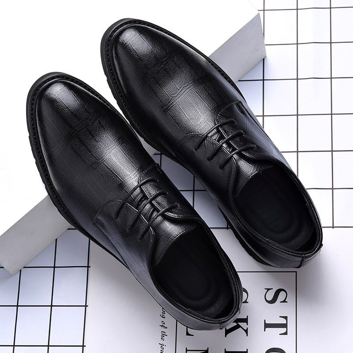 Męskie Eleganckie Buty Wizytowe Z Noskiem W Szpic, Antypoślizgową Podeszwą I Cholewką Ze Skóry Owczej