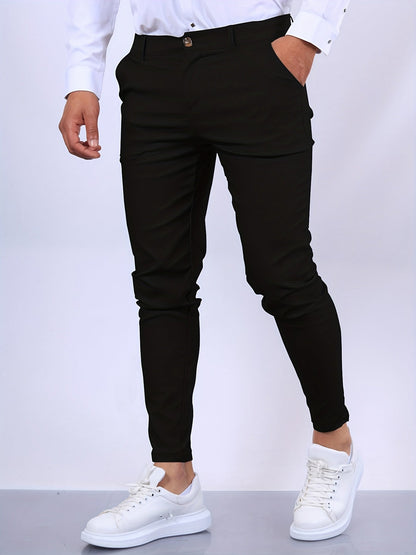 Męskie Chinosy Skinny Fit ze Zwężaną Nogawką i Zapięciem na Zamek