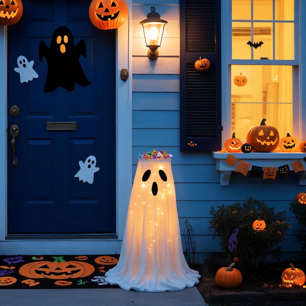 Halloweenowy Stojak na Miskę z Cukierkami w Kształcie Ducha — zdjęcie 4