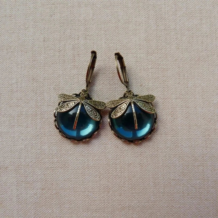 Adaline | Vintage Wiszące Kolczyki z Ważką — zdjęcie 9