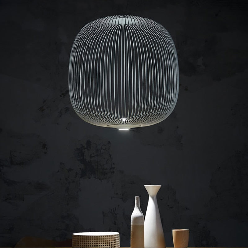 Lampa wisząca z motywem promieni, żelazna, szerokość 35 cm, wysokość zwisu 135 cm