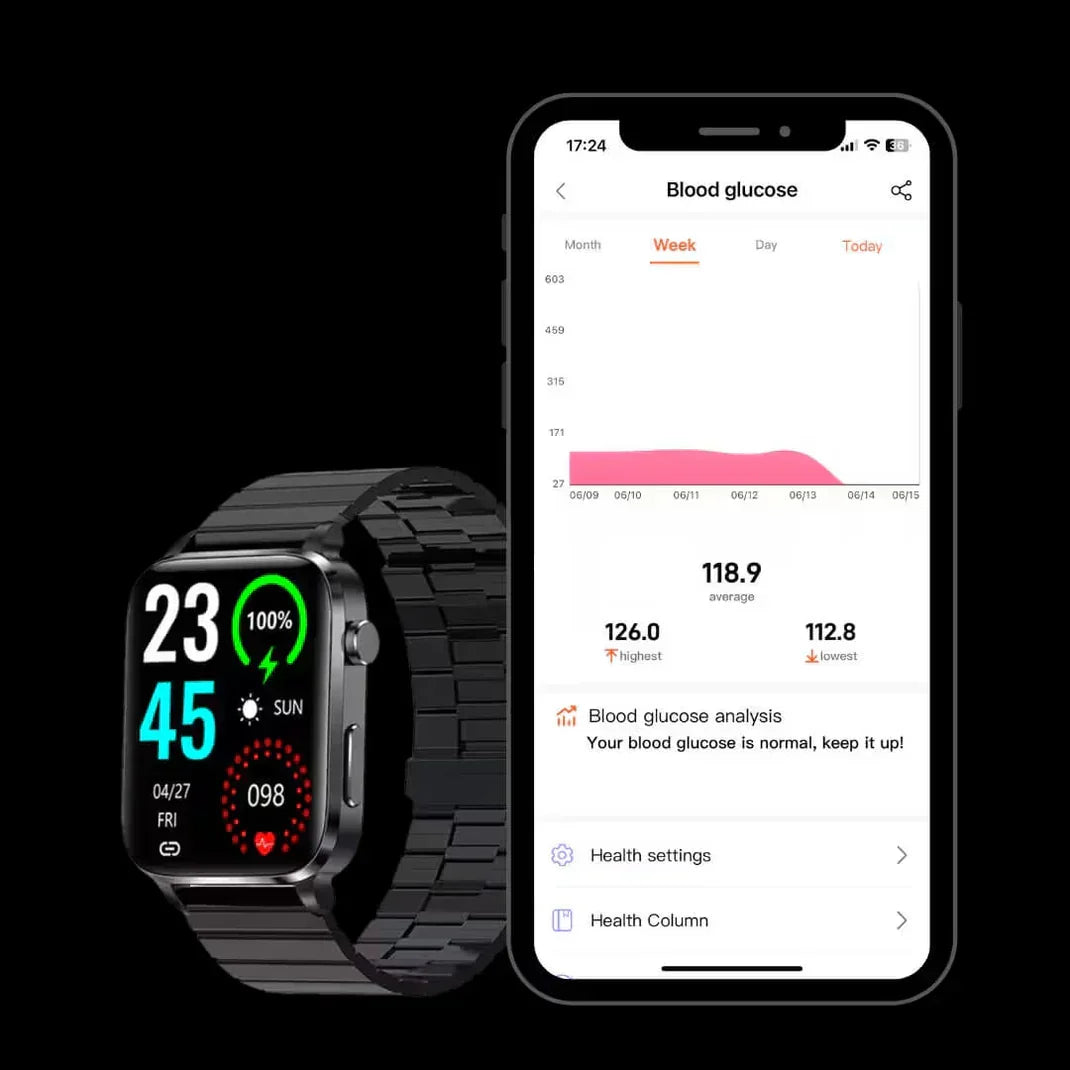 SugaCare Pro Smartwatch | Nieinwazyjny monitor glukozy