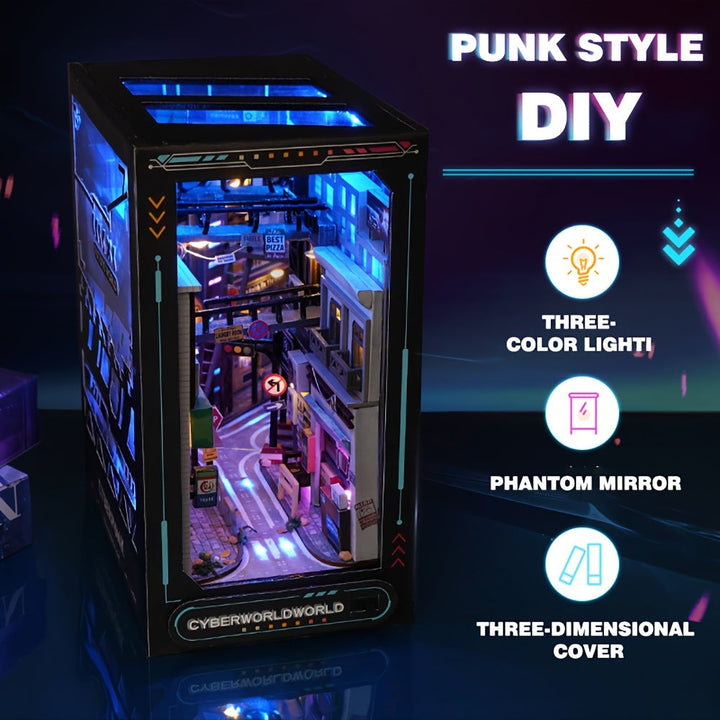 Zestaw DIY Gablota Cyberpunk – Model 3D do Dekoracji Domu z Podświetleniem
