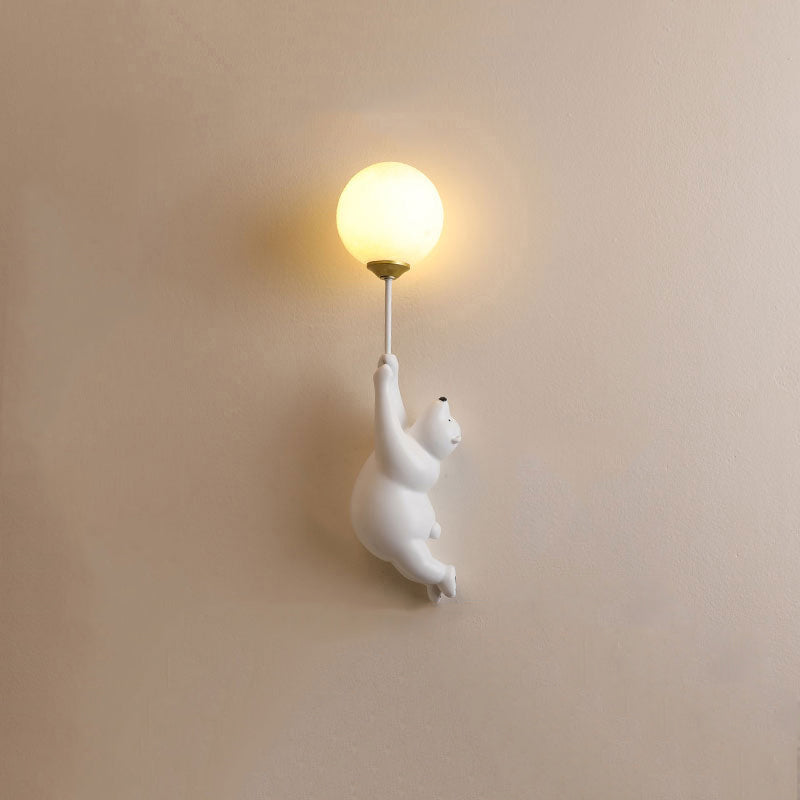 Urocza Lampa Ścienna Miś z Balonikiem – Dekoracyjne Oświetlenie do Pokoju Dziecięcego