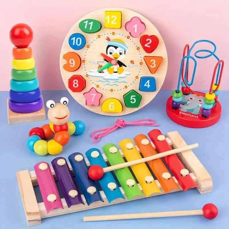 Zestaw Montessori 5 w 1 EduQuest – kreatywna nauka dla niemowląt od 6 miesiąca życia