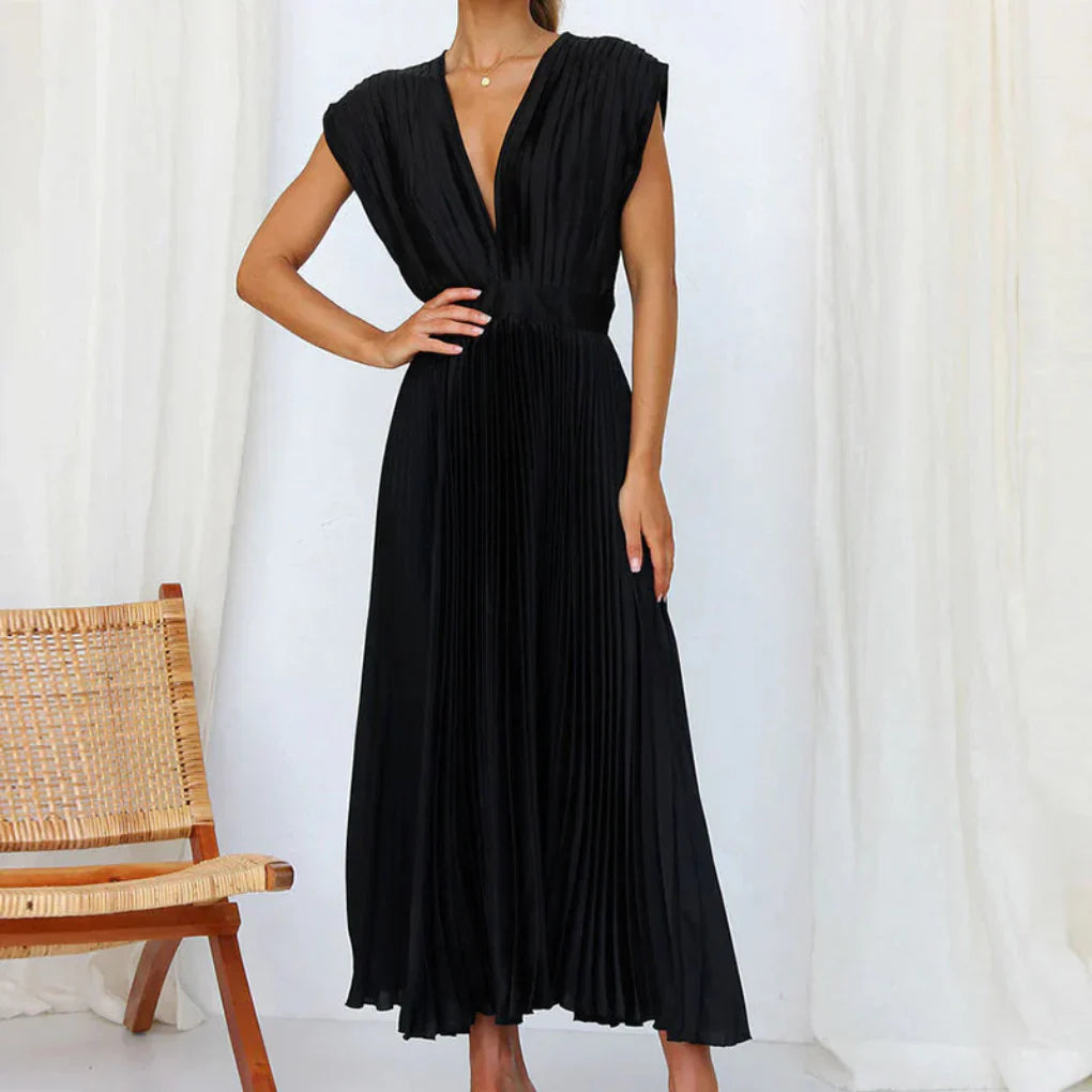 Nowoczesna Sukienka V-Neck Bez Rękawów dla Kobiet – Chic Styl Dzień do Wieczora