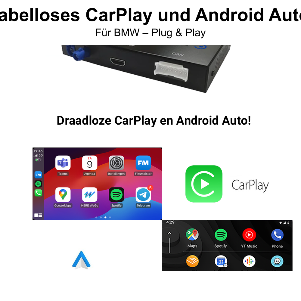 BMW | Bezprzewodowy moduł CarPlay & Android Auto | Plug & Play
