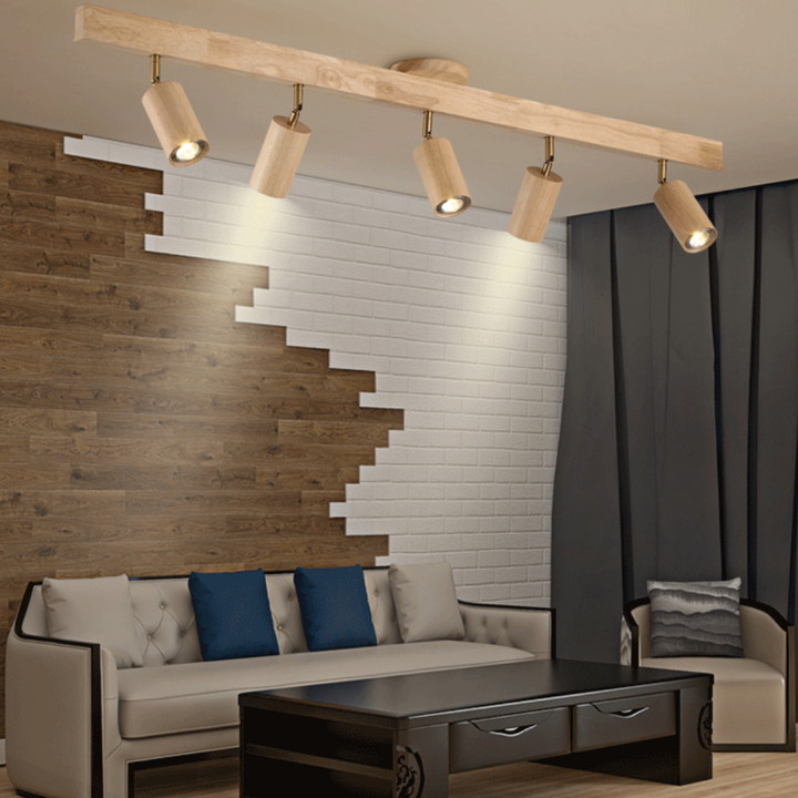 Regulowany Drewniany Reflektor Sufitowy – EcoLux
