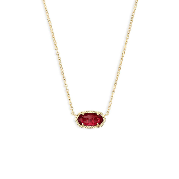 Elegancki złoty naszyjnik z owalnym rubinem