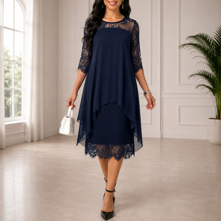 Dorothee, wieczorowa sukienka midi plus size - elegancki styl