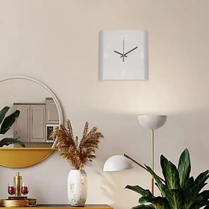 Kwadratowy dwustronny zegar ścienny | Minimalistyczny, podświetlany design