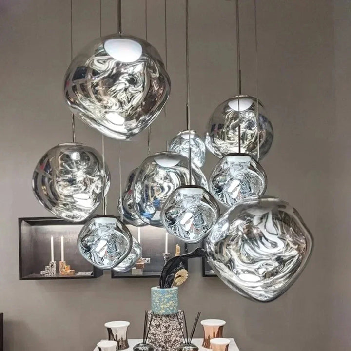 Fjordline – nordycka lampa wisząca z przezroczystym szkłem do kuchni i salonu