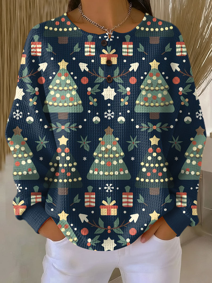Damski ciepły sweter z dzianiny waflowej Cozy, gruba dzianina na zimne dni