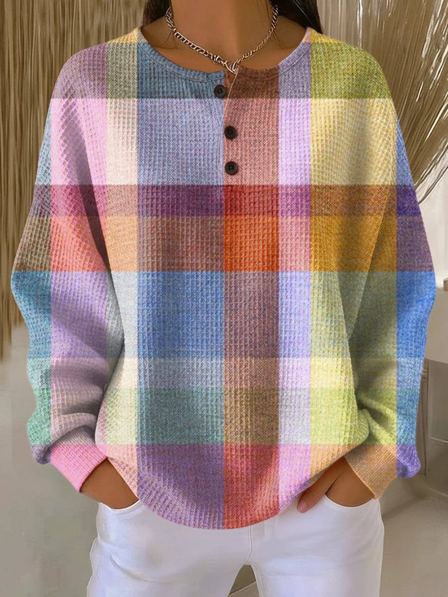 Damski ciepły sweter z dzianiny waflowej Cozy, gruba dzianina na zimne dni