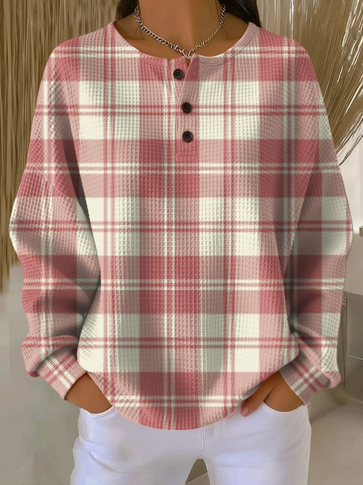 Damski ciepły sweter z dzianiny waflowej Cozy, gruba dzianina na zimne dni