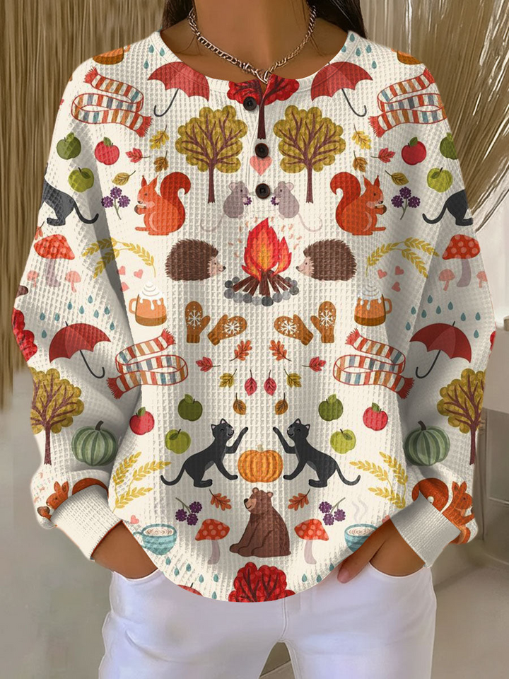 Damski ciepły sweter z dzianiny waflowej Cozy, gruba dzianina na zimne dni