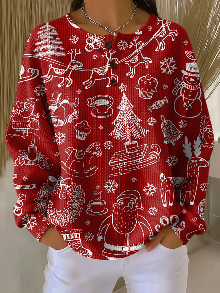 Damski ciepły sweter z dzianiny waflowej Cozy, gruba dzianina na zimne dni