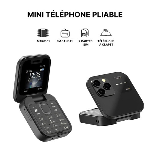 Telefon Flip Składany Dual SIM | Ekran 1,77" | 1000 mAh | Micro USB