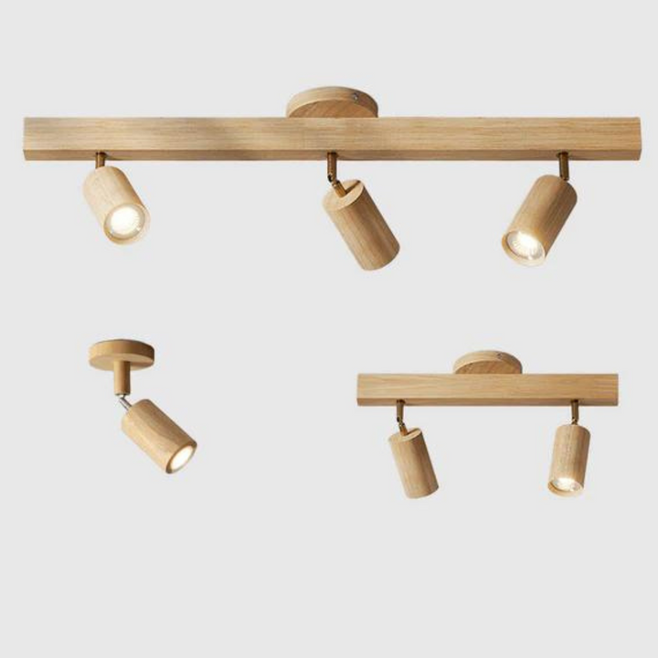 Regulowany Drewniany Reflektor Sufitowy – EcoLux