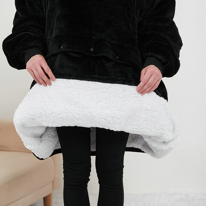 Ogrzewana bluza-koc oversize z sherpy z 3 poziomami