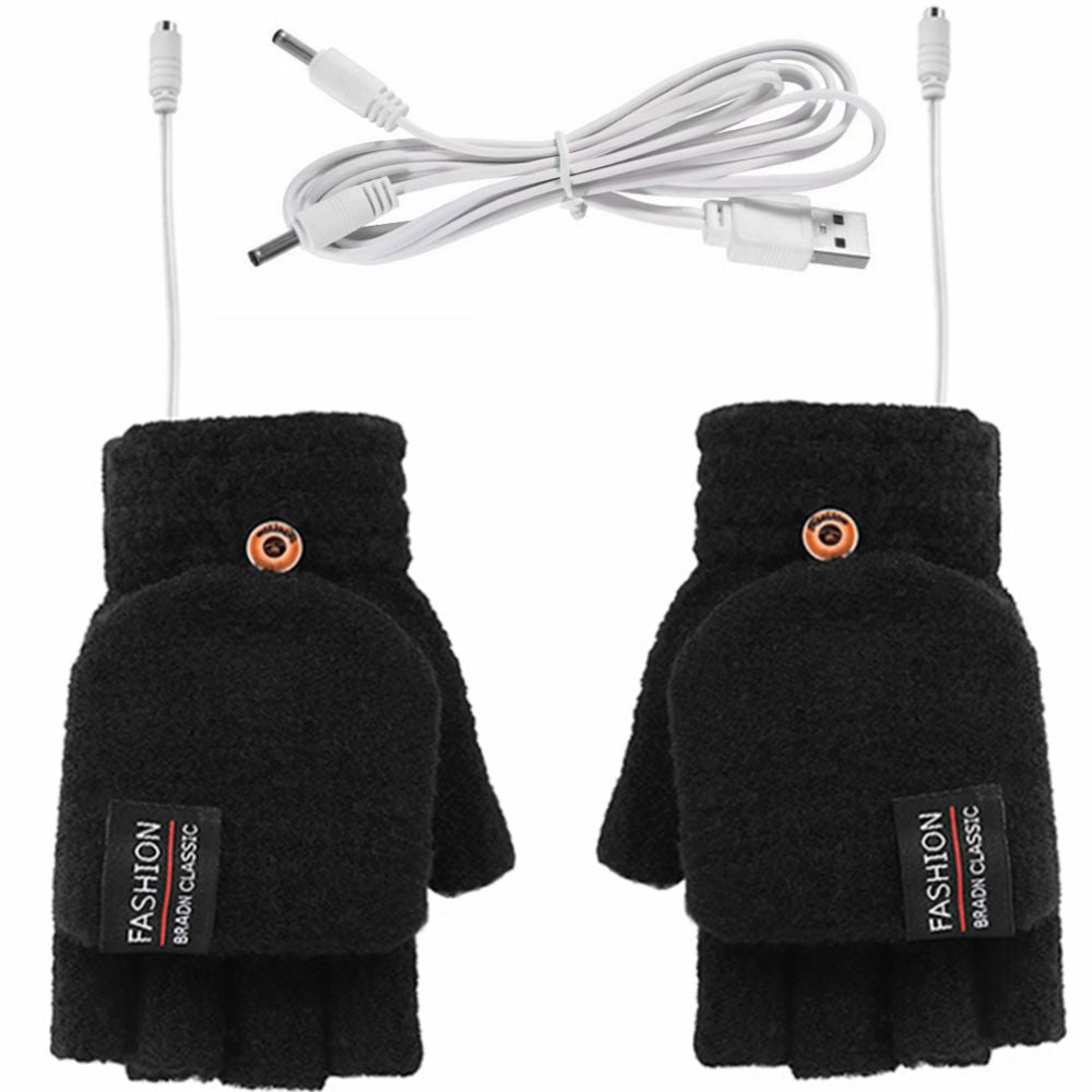 Rękawiczki USB bez palców, ogrzewane z dwóch stron