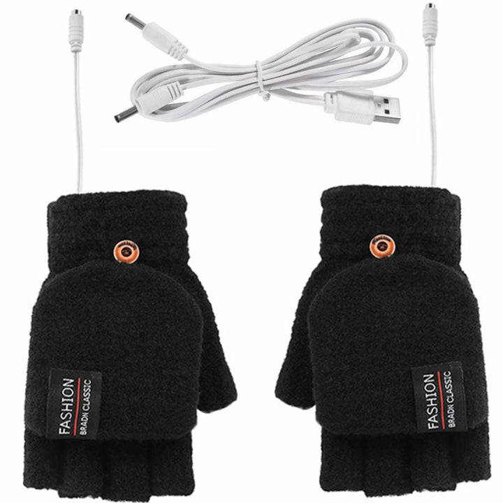 Rękawiczki USB bez palców, ogrzewane z dwóch stron