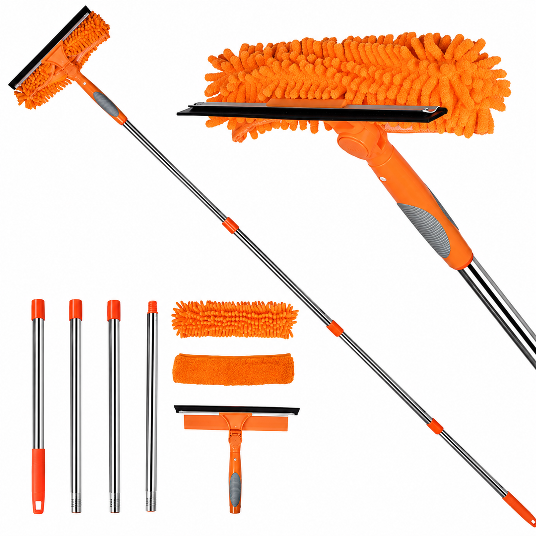 Crystal Clear Vindu Cleaner – profesjonalny system do mycia okien i szyb 2 w 1 z teleskopowym uchwytem