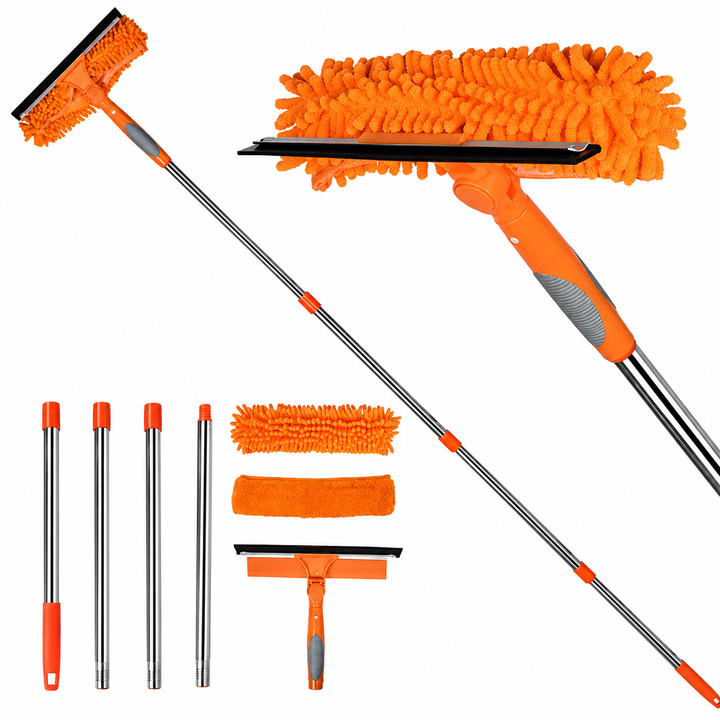 Crystal Clear Vindu Cleaner – profesjonalny system do mycia okien i szyb 2 w 1 z teleskopowym uchwytem
