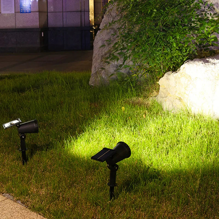 Solarna Lampa Ogrodowa LED z Reflektorem i Czujnikiem Zmierzchu