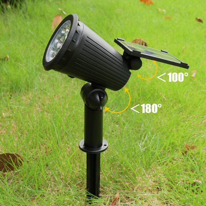 Solarna Lampa Ogrodowa LED z Reflektorem i Czujnikiem Zmierzchu