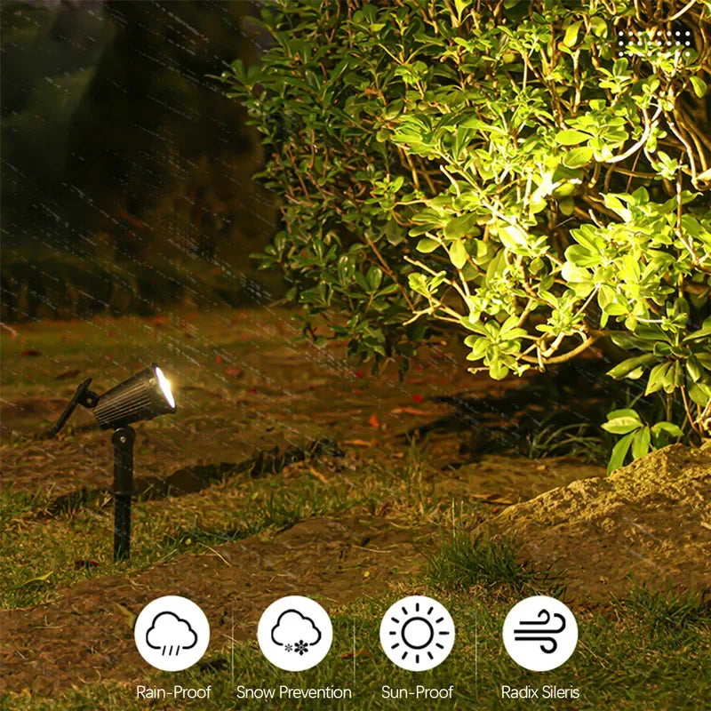 Solarna Lampa Ogrodowa LED z Reflektorem i Czujnikiem Zmierzchu