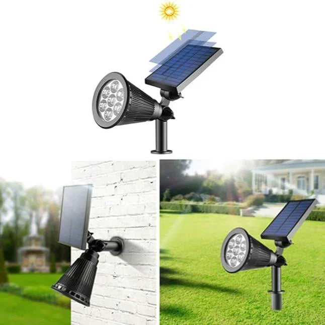 Solarna Lampa Ogrodowa LED z Reflektorem i Czujnikiem Zmierzchu