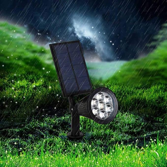 Solarna Lampa Ogrodowa LED z Reflektorem i Czujnikiem Zmierzchu