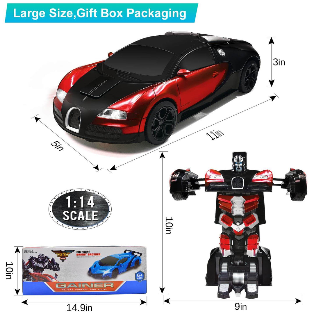 Zdalnie sterowany transformujący samochód-robot zabawka