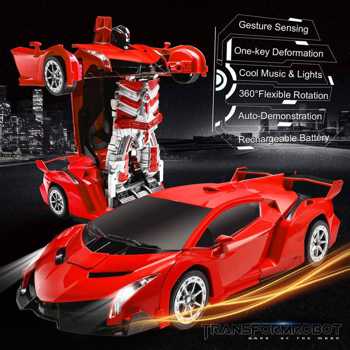 Zdalnie sterowany transformujący samochód-robot zabawka