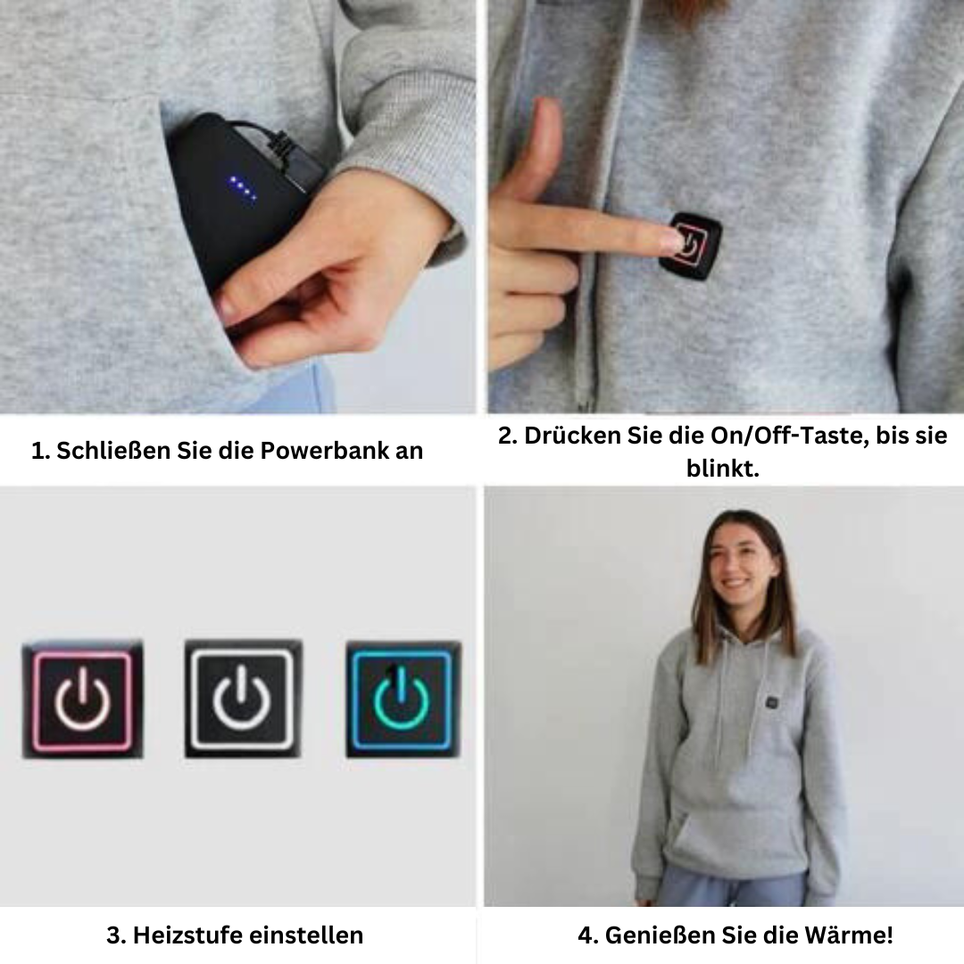 Ogrzewana bluza zimowa unisex - ThermaHoodie