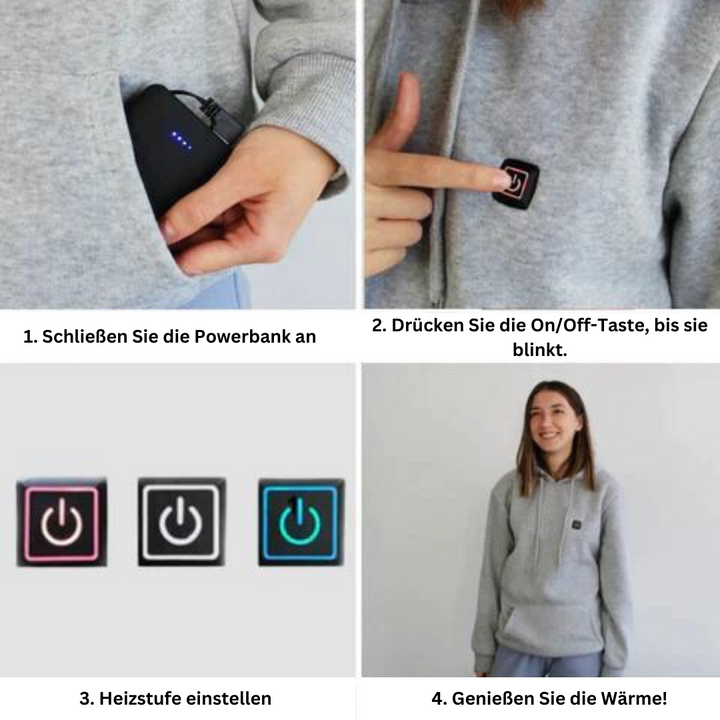 Ogrzewana bluza zimowa unisex - ThermaHoodie