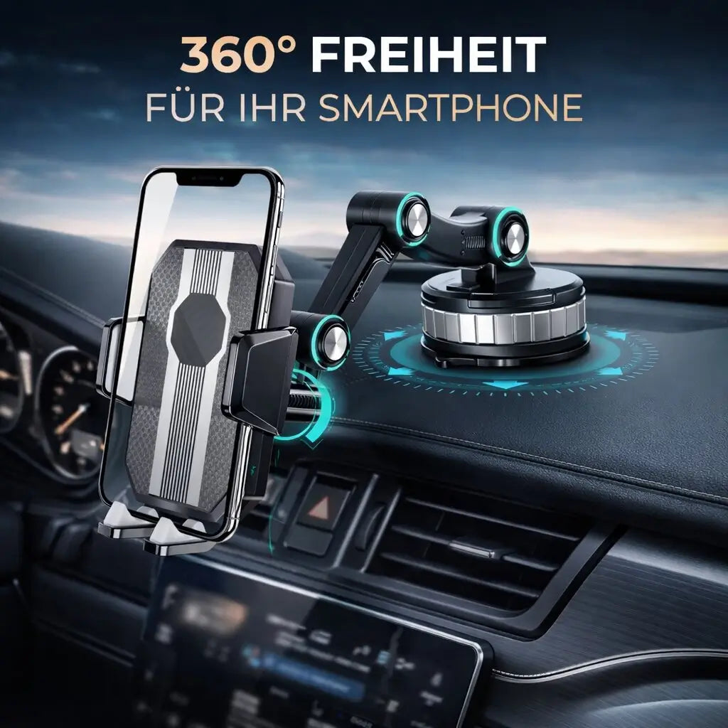 Uchwyt samochodowy na smartfon | Uchwyt na smartfon z przyssawką i obrotem 360° | LuxGrip