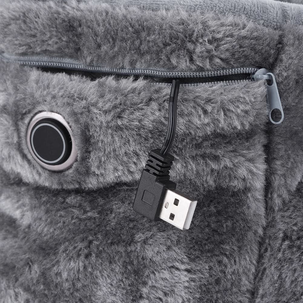 Pluszowe kapcie ogrzewane przez USB z podparciem łuku stopy
