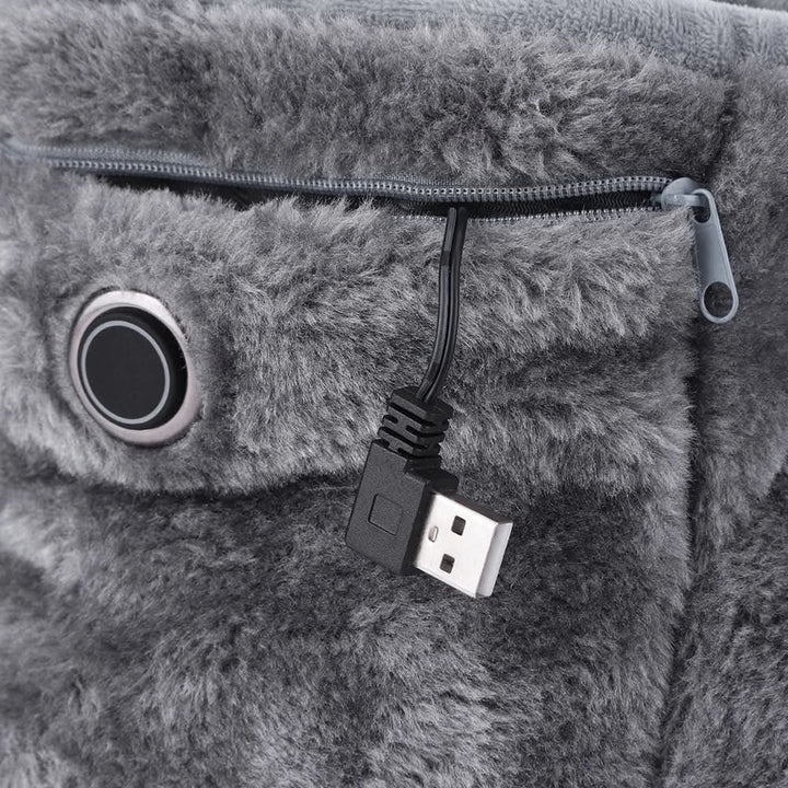 Pluszowe kapcie ogrzewane przez USB z podparciem łuku stopy