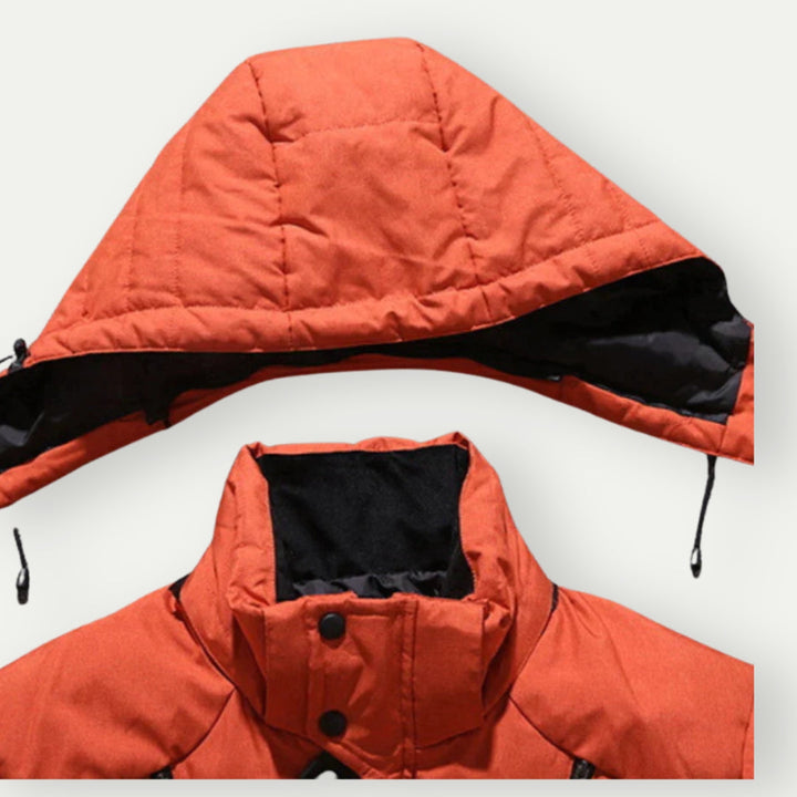 Zimowy parka męski - zamek i kaptur | zimowy styl