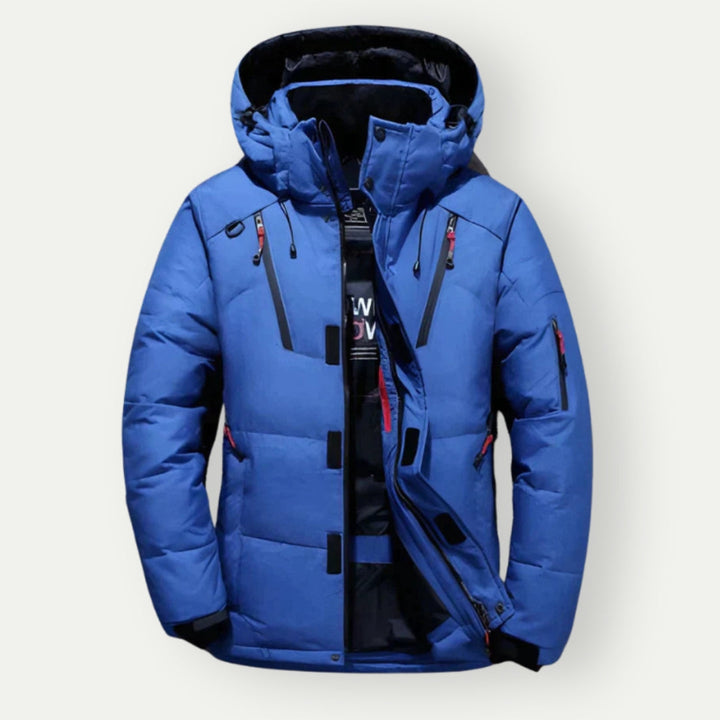 Zimowy parka męski - zamek i kaptur | zimowy styl
