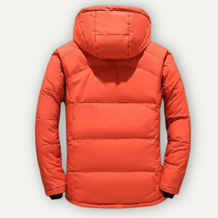 Zimowy parka męski - zamek i kaptur | zimowy styl
