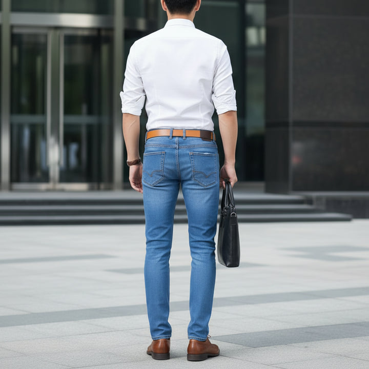 Męskie Dżinsy Proste - Trwały Denim