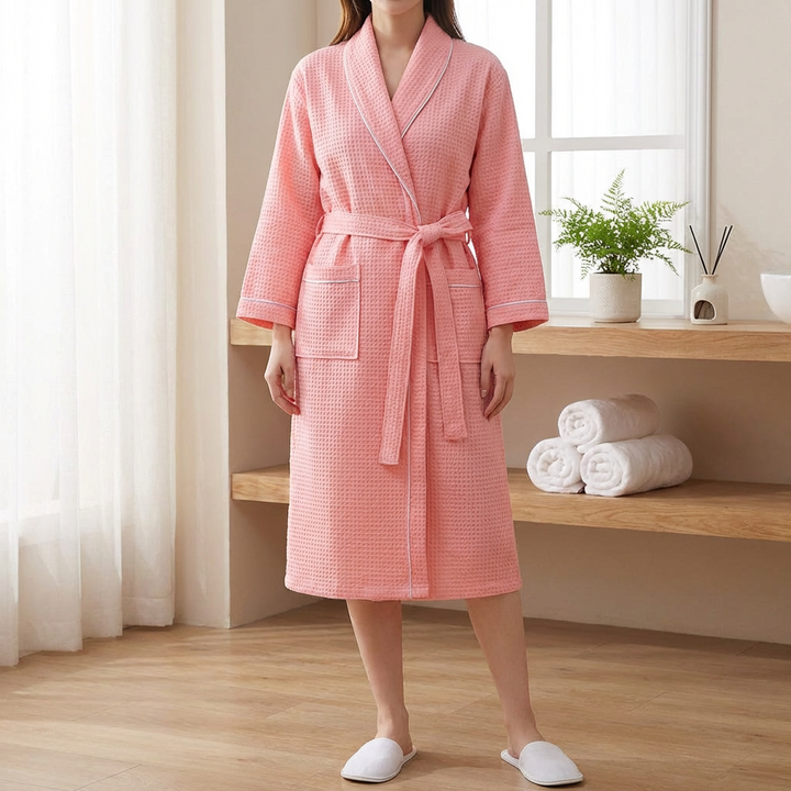 Lekkie Kimono Bawełniane Wafel Bathrobe